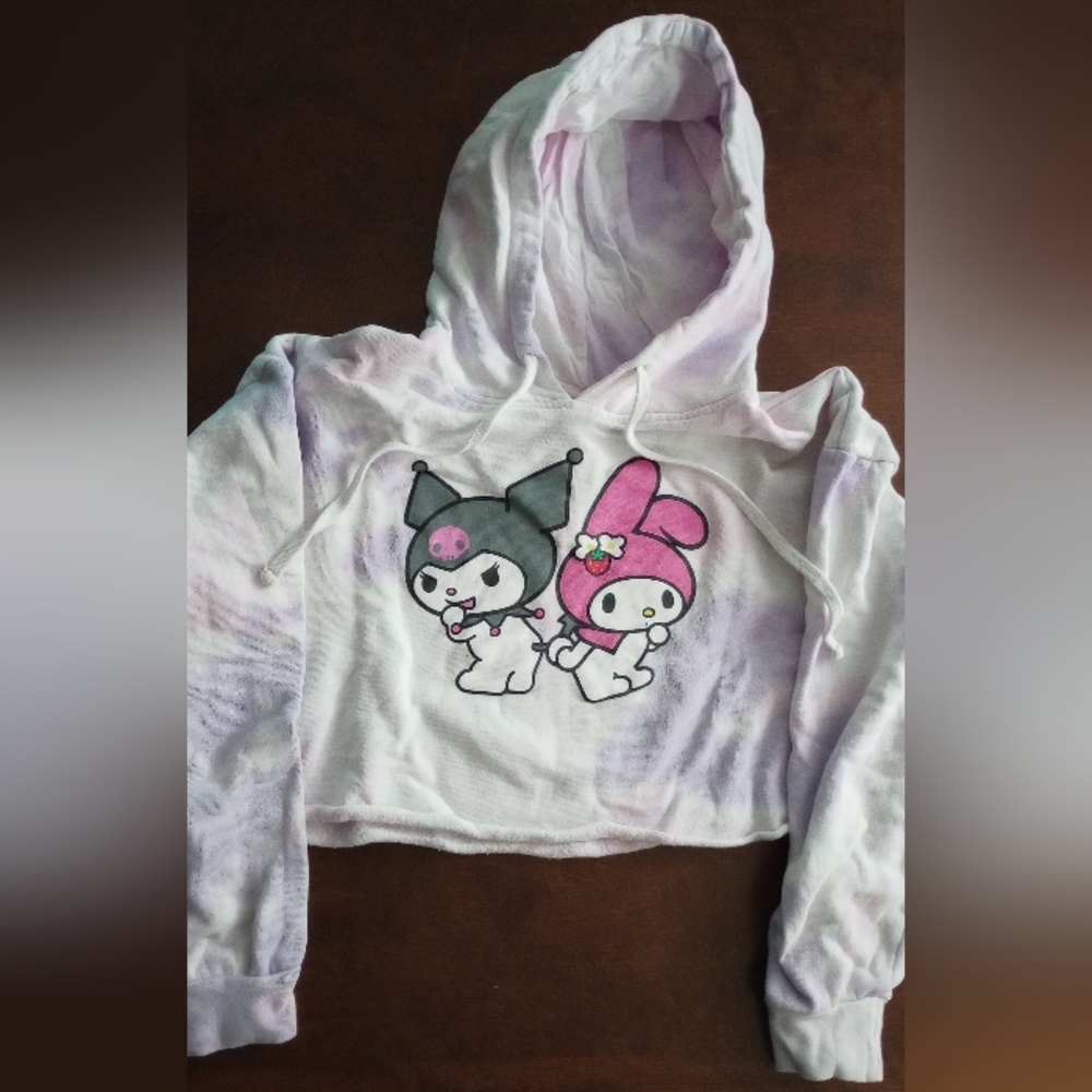 ♡🗝️ Kuromi & My Melody Cropped Hoodie